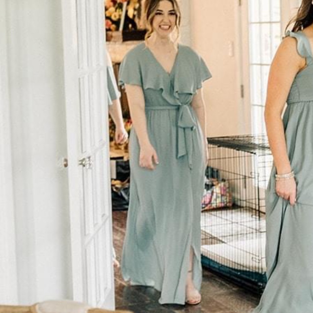 Show Me Your MuMu Silver Sage Bridesmaid Dress - Picture 3 of 5